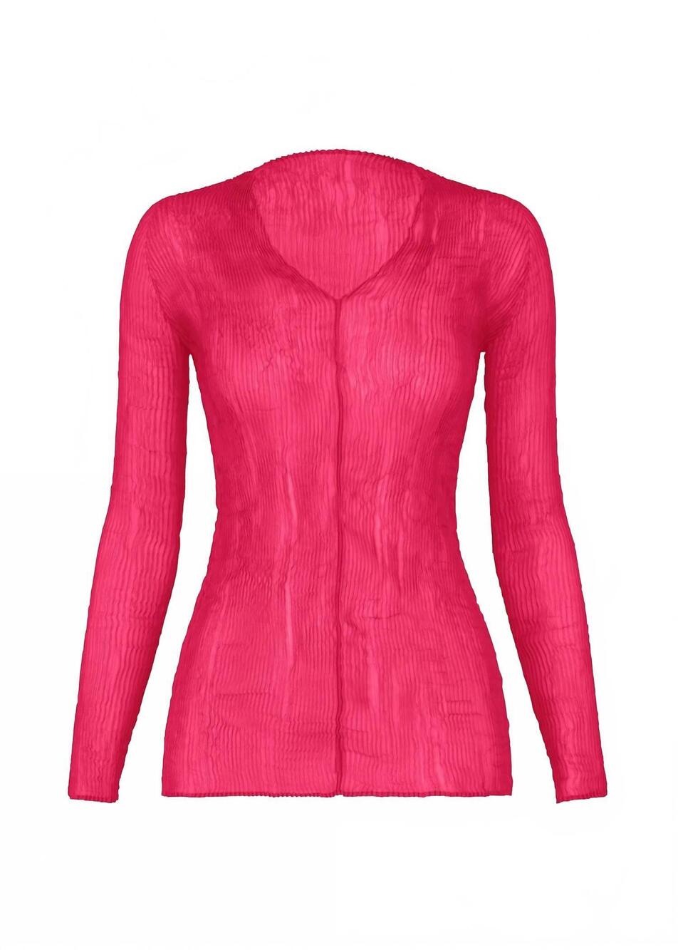 NEW ISSEY MIYAKE women's chiffon twist top in pink robin